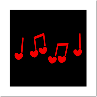 Music Note Valentines Day Hearts Cute Music Teacher Outfit Posters and Art